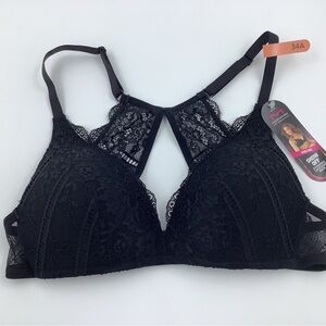Maidenform Black Lace High Back Bra 34A NWT
